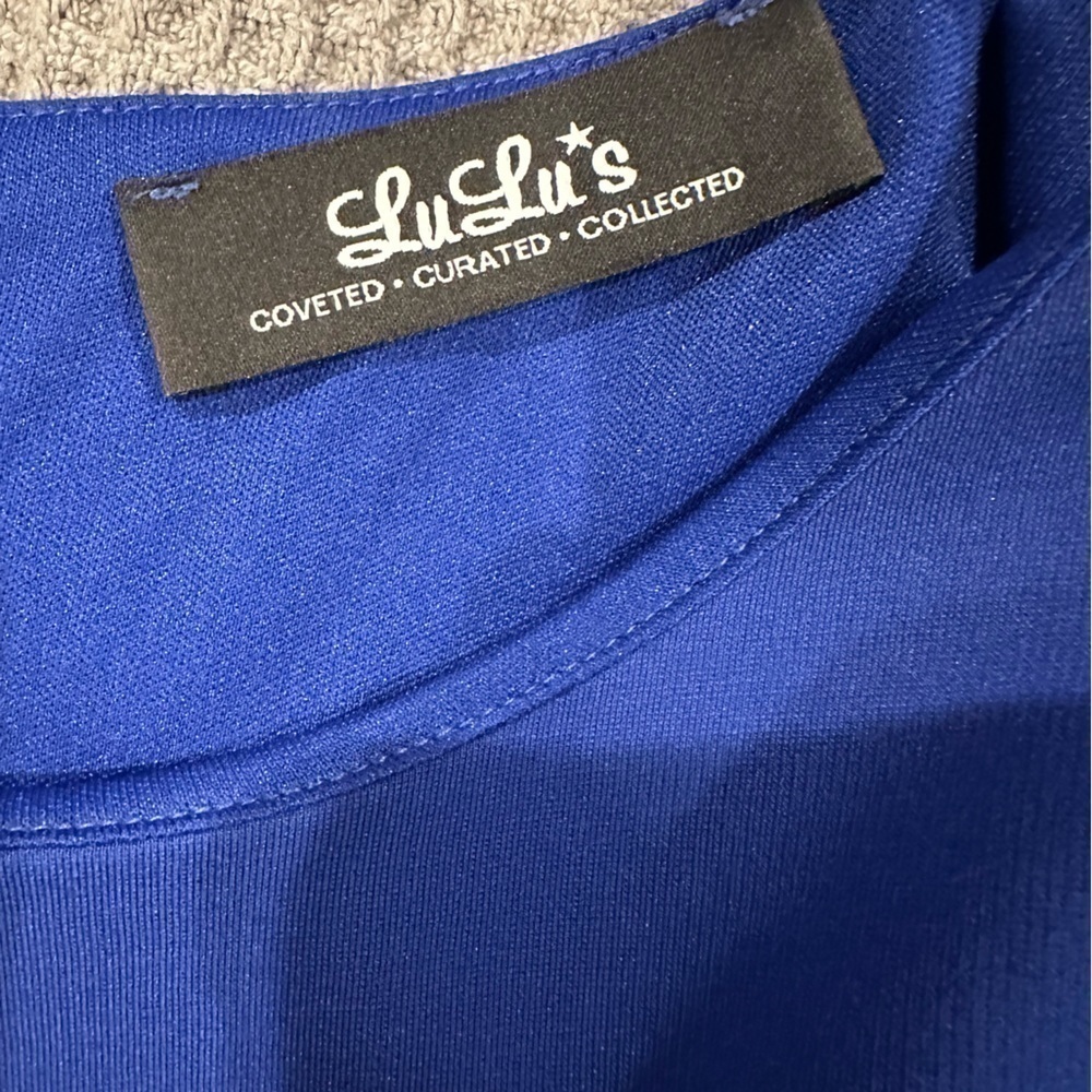 Lulus Forever Chic Royal Blue Long Sleeve Dress New Small - Picture 4 of 10